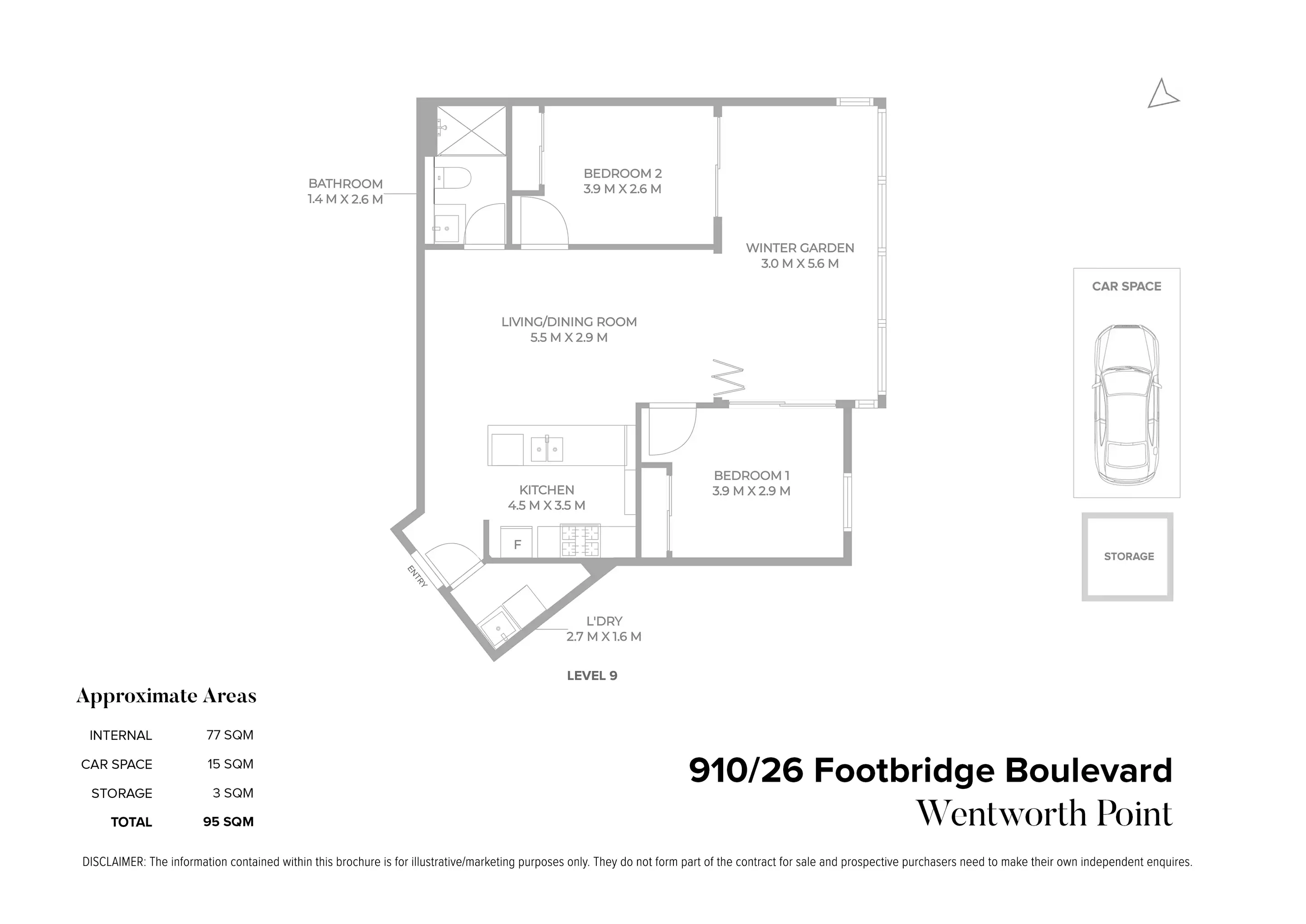 910/26 Footbridge Boulevard, Wentworth Point Sold by Chidiac Realty - floorplan