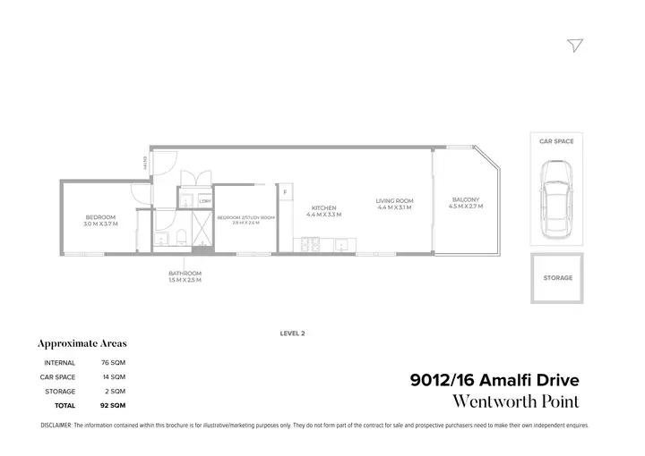 9012/16 Amalfi Drive, Wentworth Point Leased by Chidiac Realty - floorplan