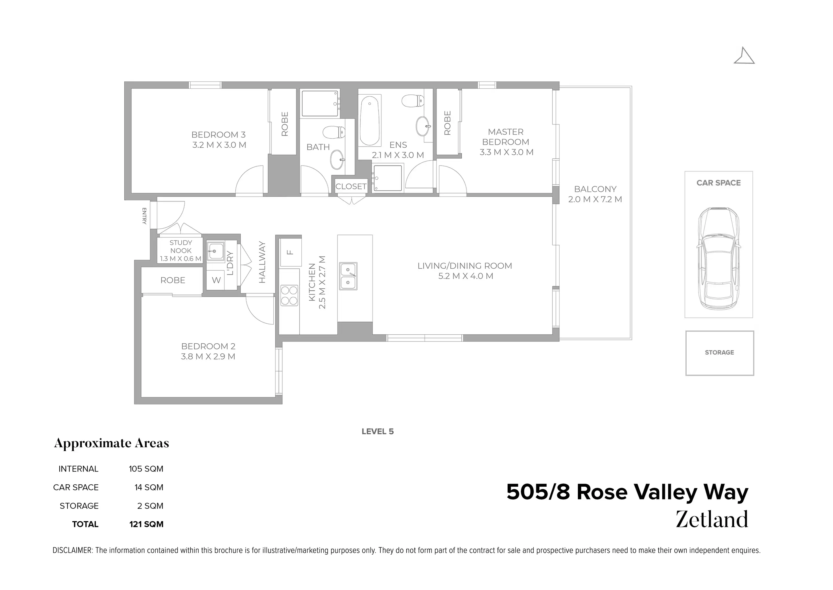 505/8 Rose Valley Way, Zetland Sold by Chidiac Realty - floorplan