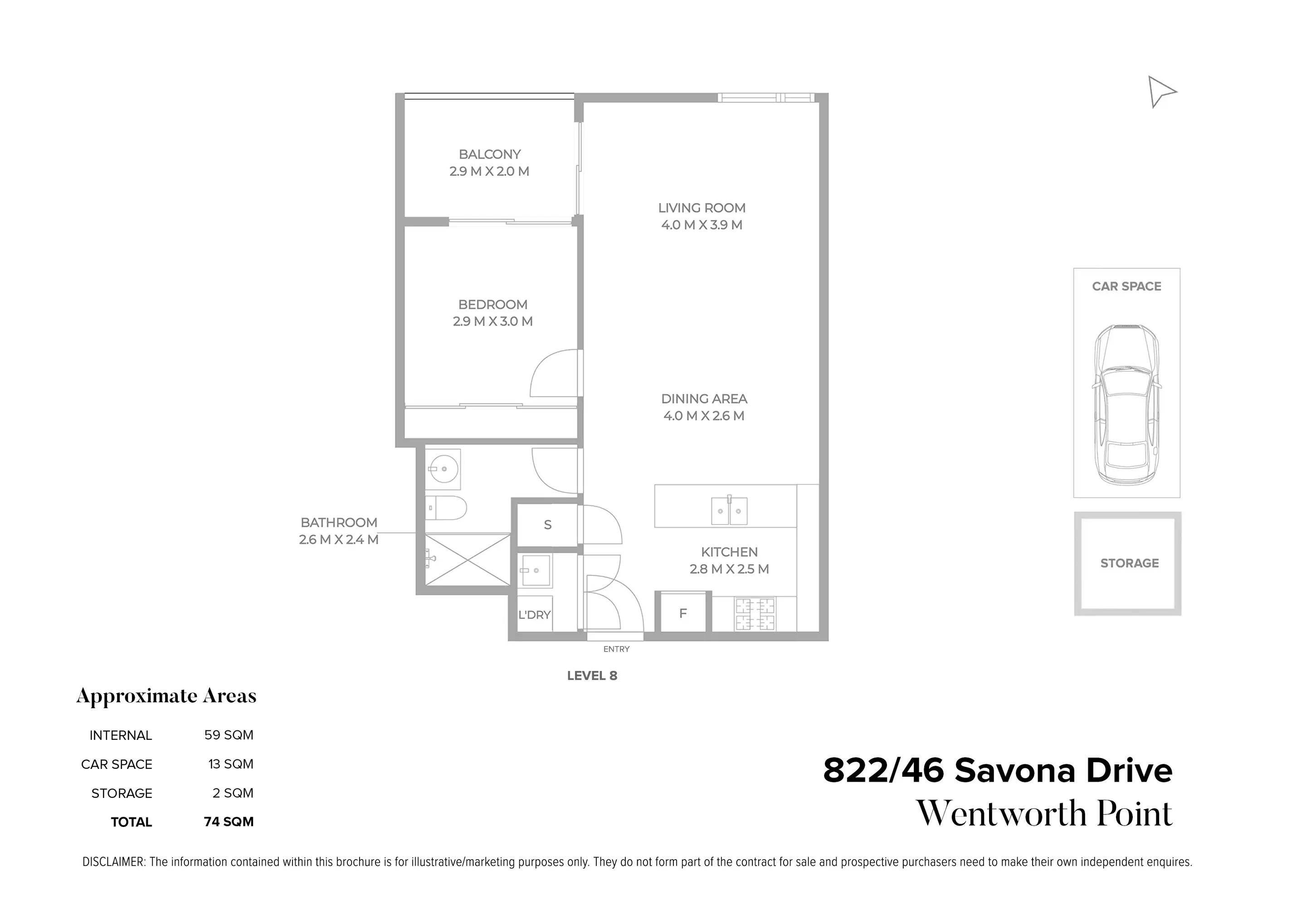 822/46 Savona Drive (Entry At 7 Verona Dr), Wentworth Point For Sale by Chidiac Realty - floorplan