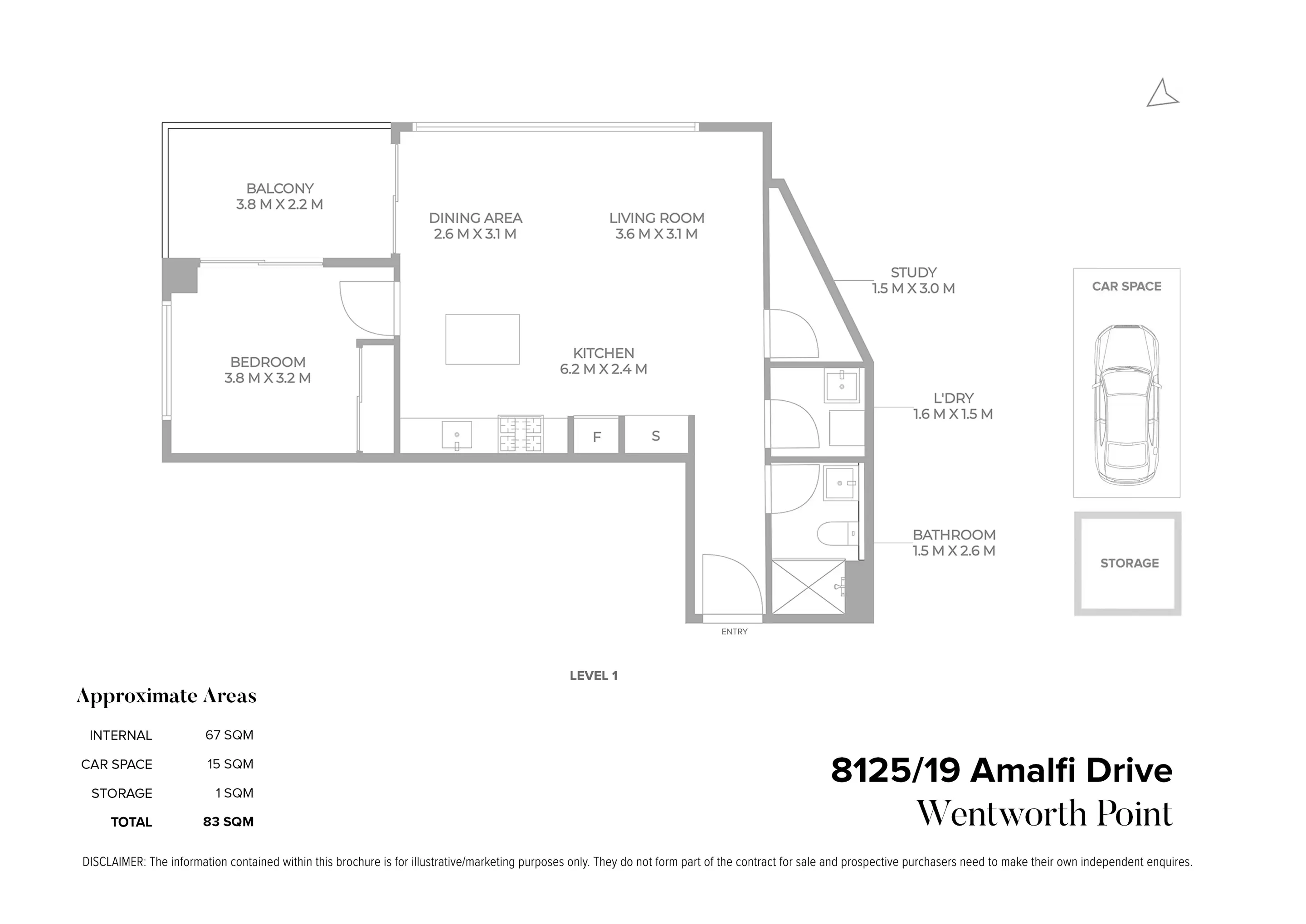8125/19 Amalfi Drive, Wentworth Point For Sale by Chidiac Realty - floorplan