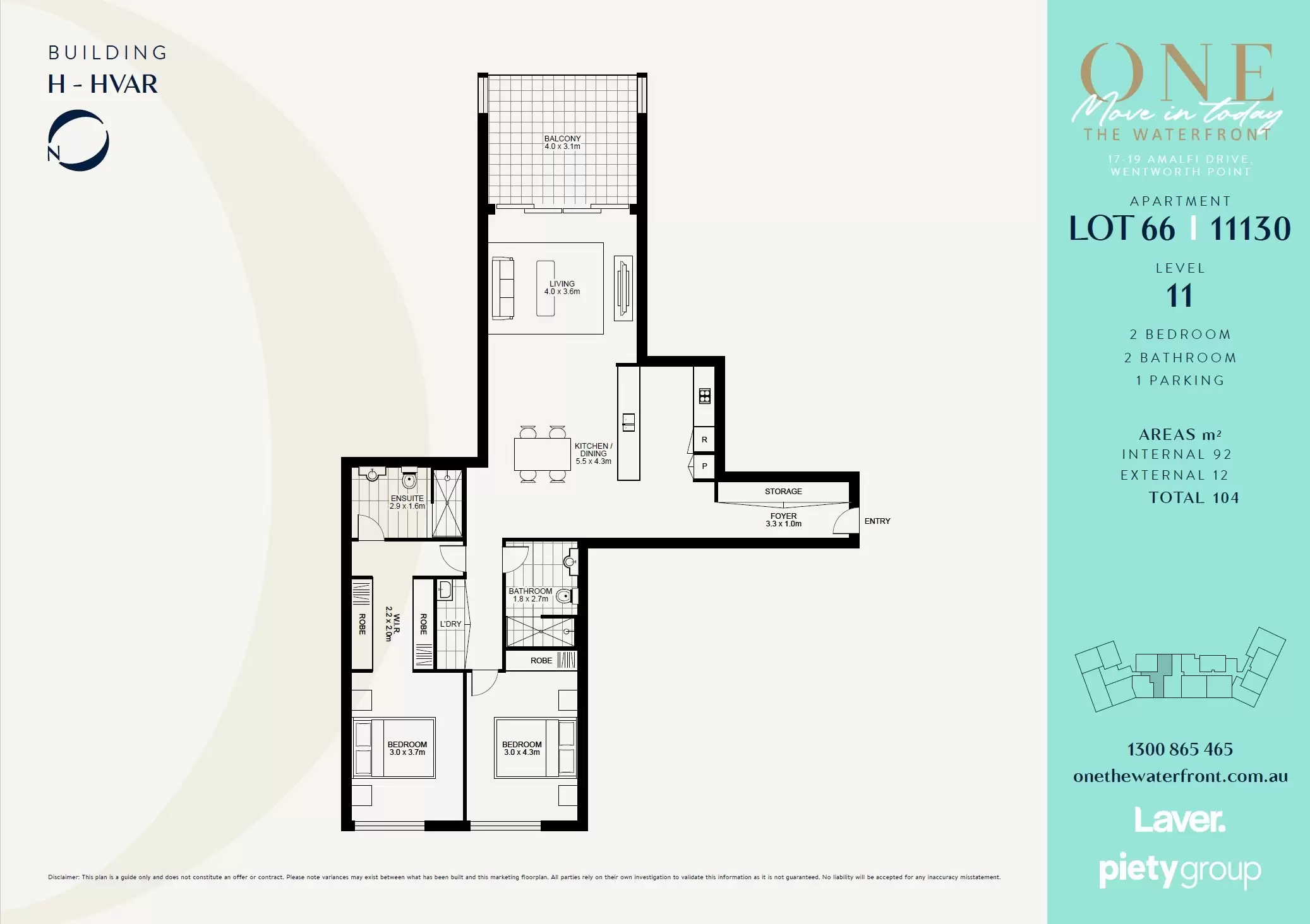 11130/19 Amalfi Drive, Wentworth Point Leased by Chidiac Realty - floorplan