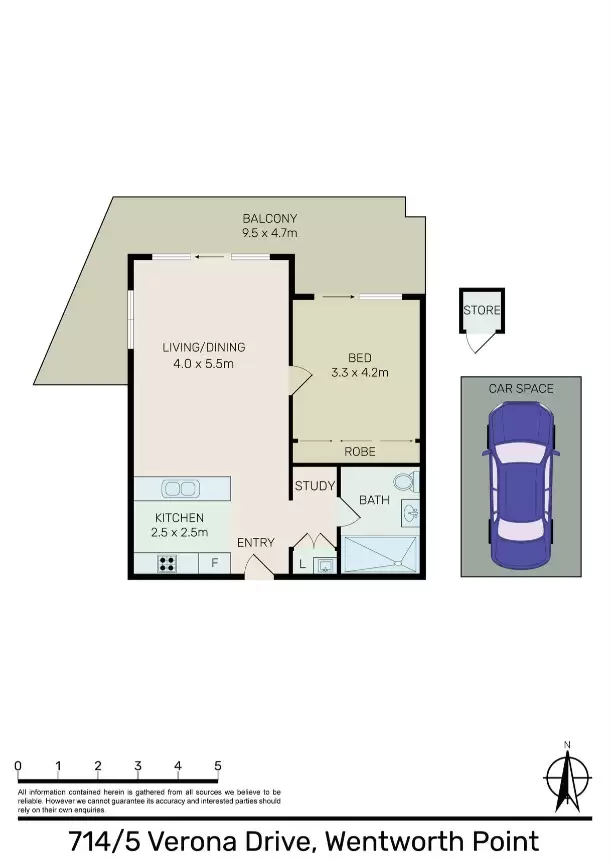 714/5 Verona Drive, Wentworth Point Leased by Chidiac Realty - floorplan