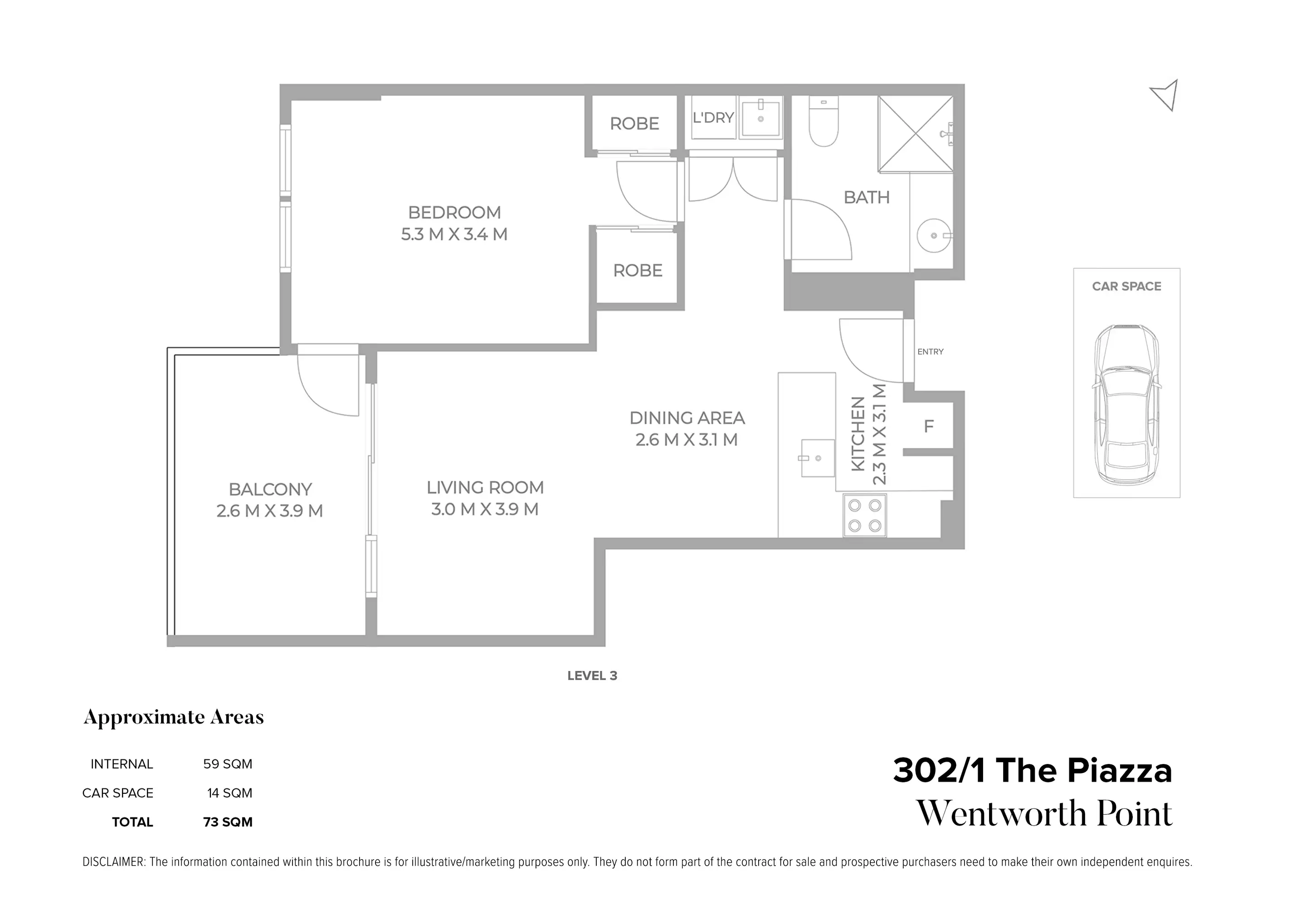 302/1 The Piazza, Wentworth Point Sold by Chidiac Realty - floorplan