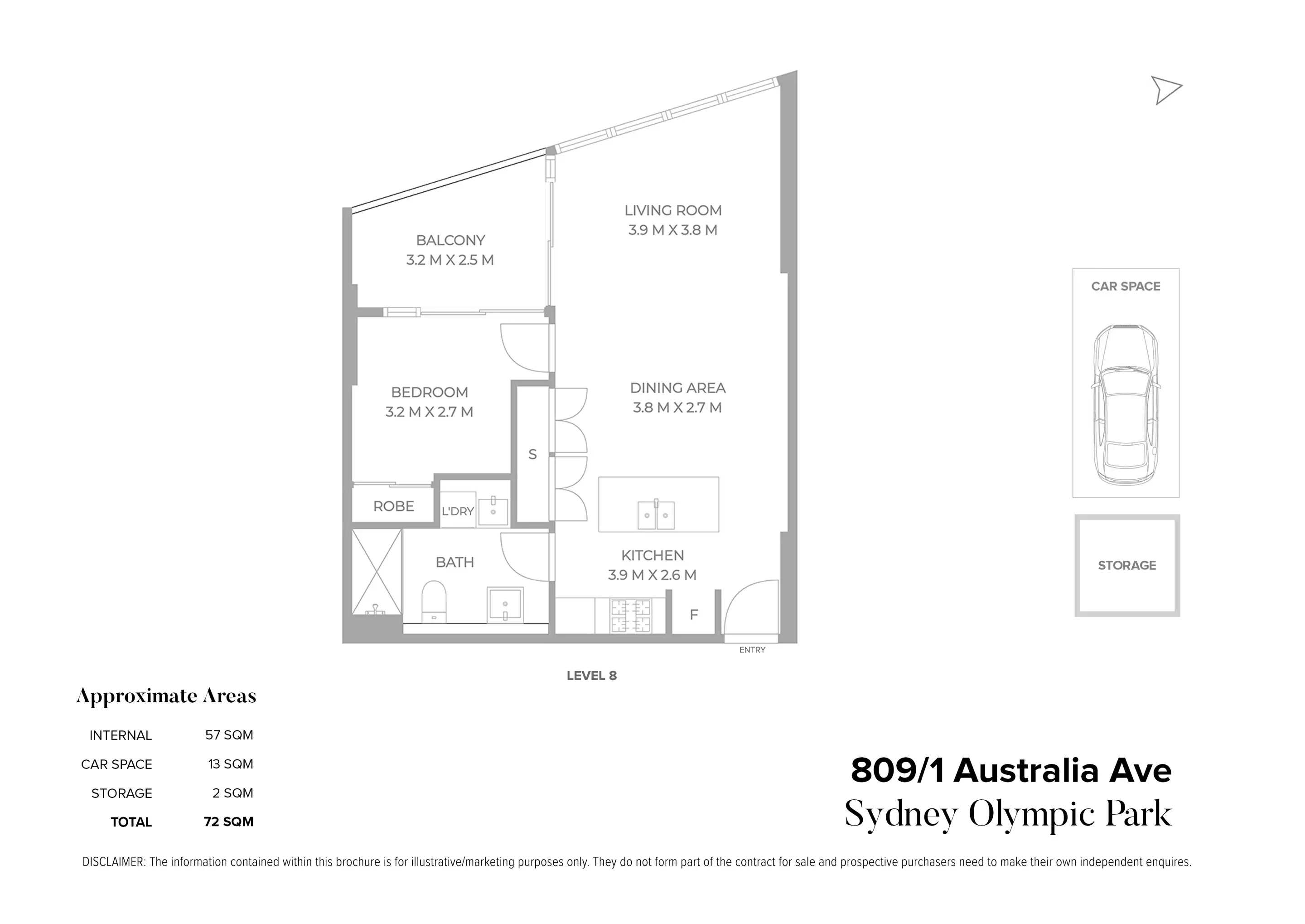 809/1 Australia Avenue, Sydney Olympic Park Leased by Chidiac Realty - floorplan