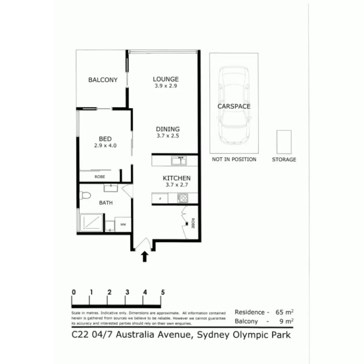 2204/7 Australia Avenue, Sydney Olympic Park Leased by Chidiac Realty - floorplan