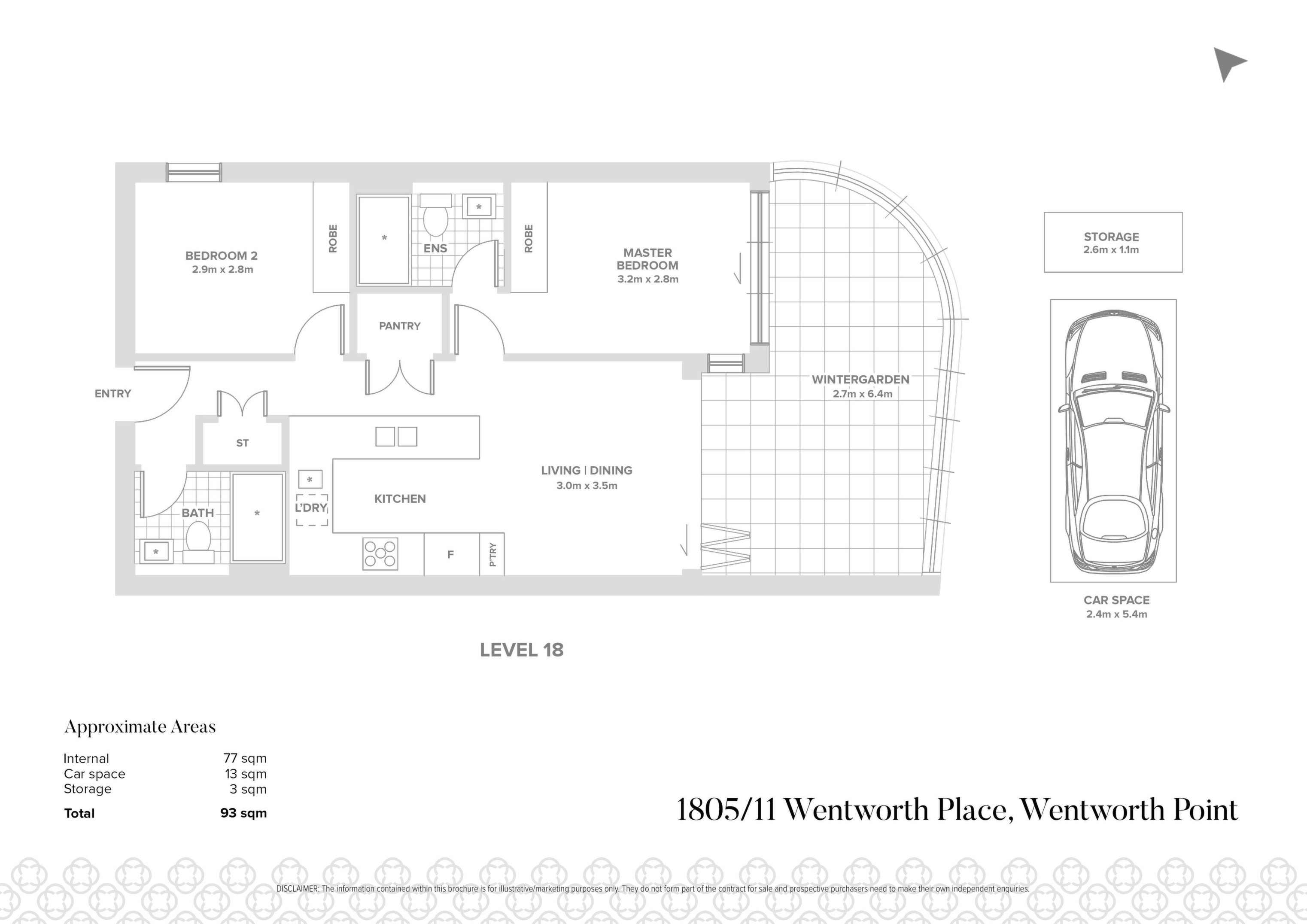 1805/11 Wentworth Place, Wentworth Point Sold by Chidiac Realty - floorplan