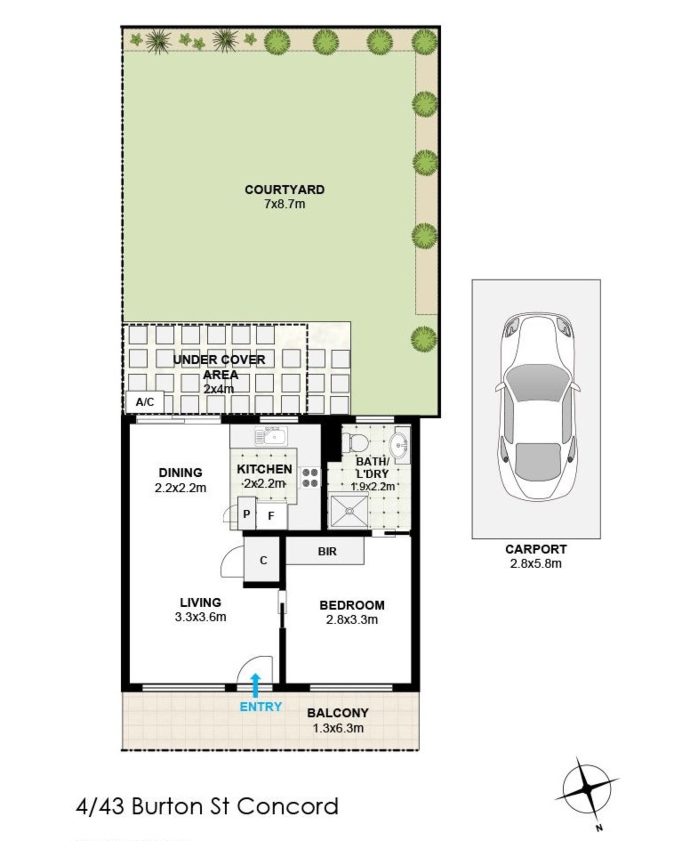 4/43 Burton Street, Concord Leased by Chidiac Realty - floorplan