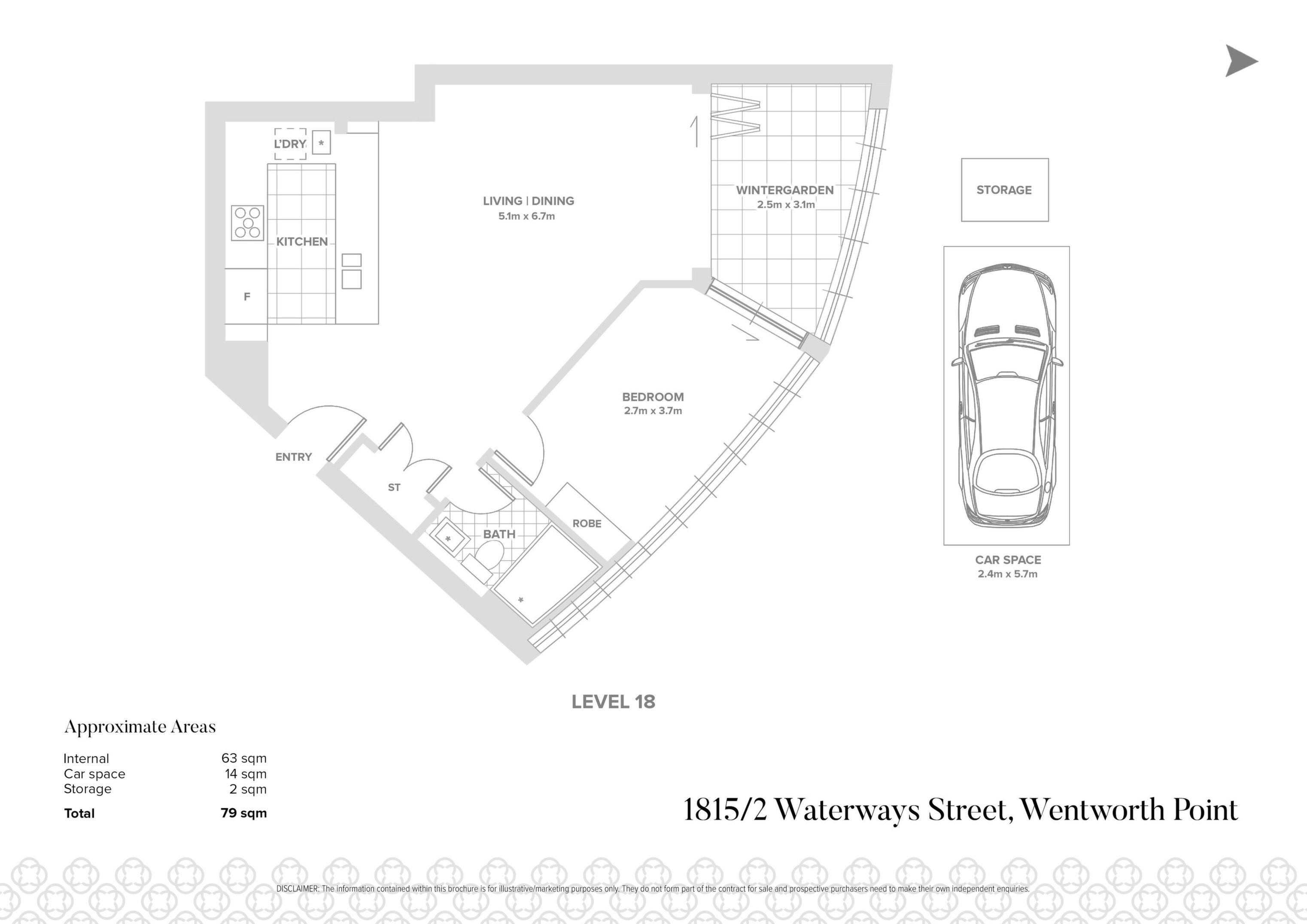 1815/2 Waterways Street, Wentworth Point Sold by Chidiac Realty - floorplan