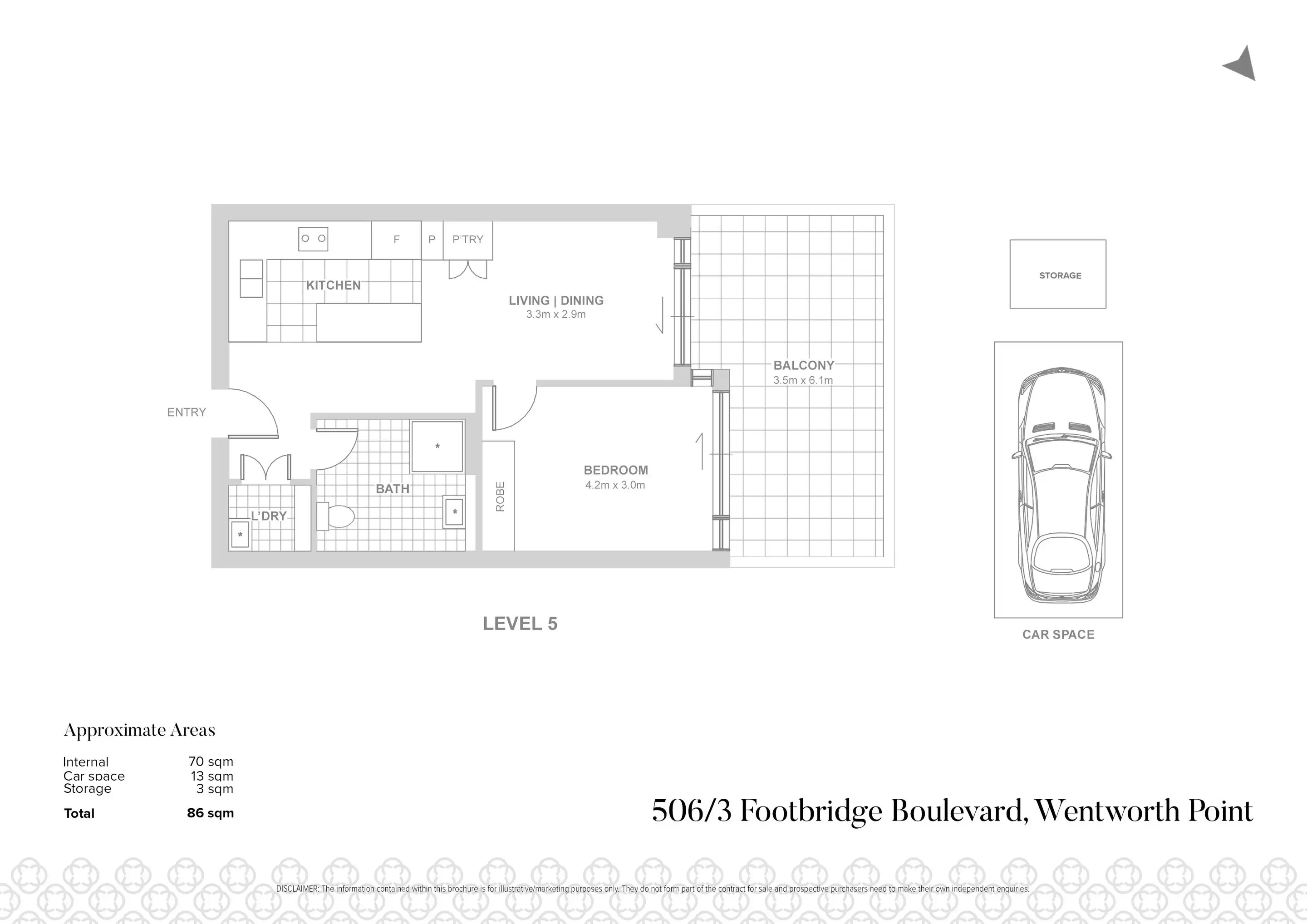 506/3 Footbridge Boulevard, Wentworth Point Leased by Chidiac Realty - floorplan