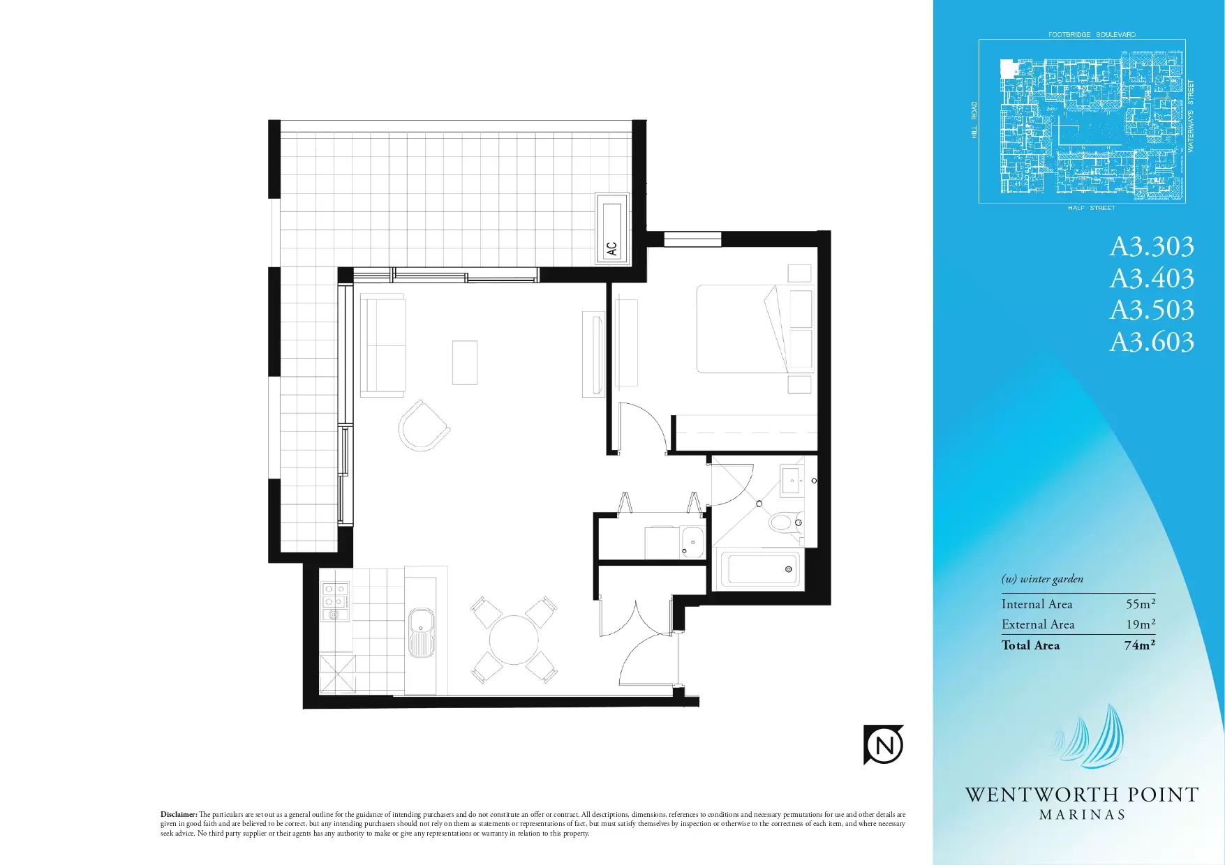 303/2 Footbridge Boulevard, Wentworth Point Leased by Chidiac Realty - floorplan