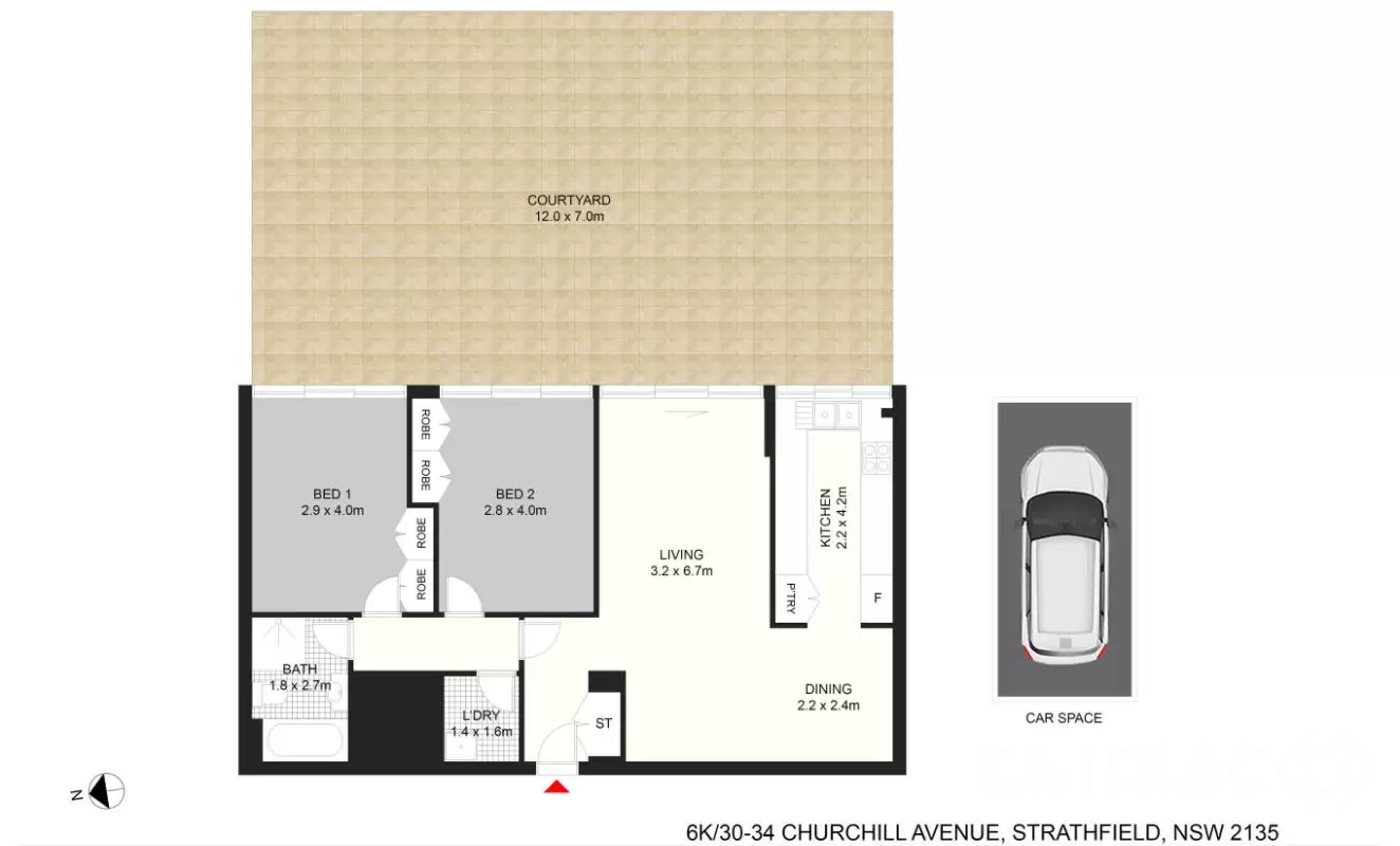 6K/30-34 Churchill Avenue, Strathfield Leased by Chidiac Realty - floorplan