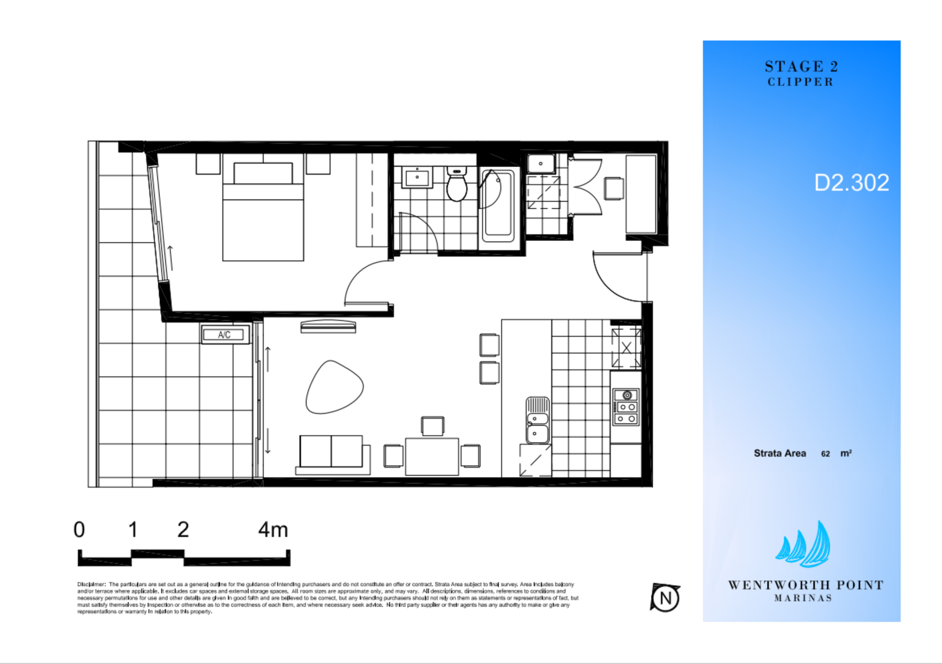 302/2 Park Street North, Wentworth Point Leased by Chidiac Realty - floorplan