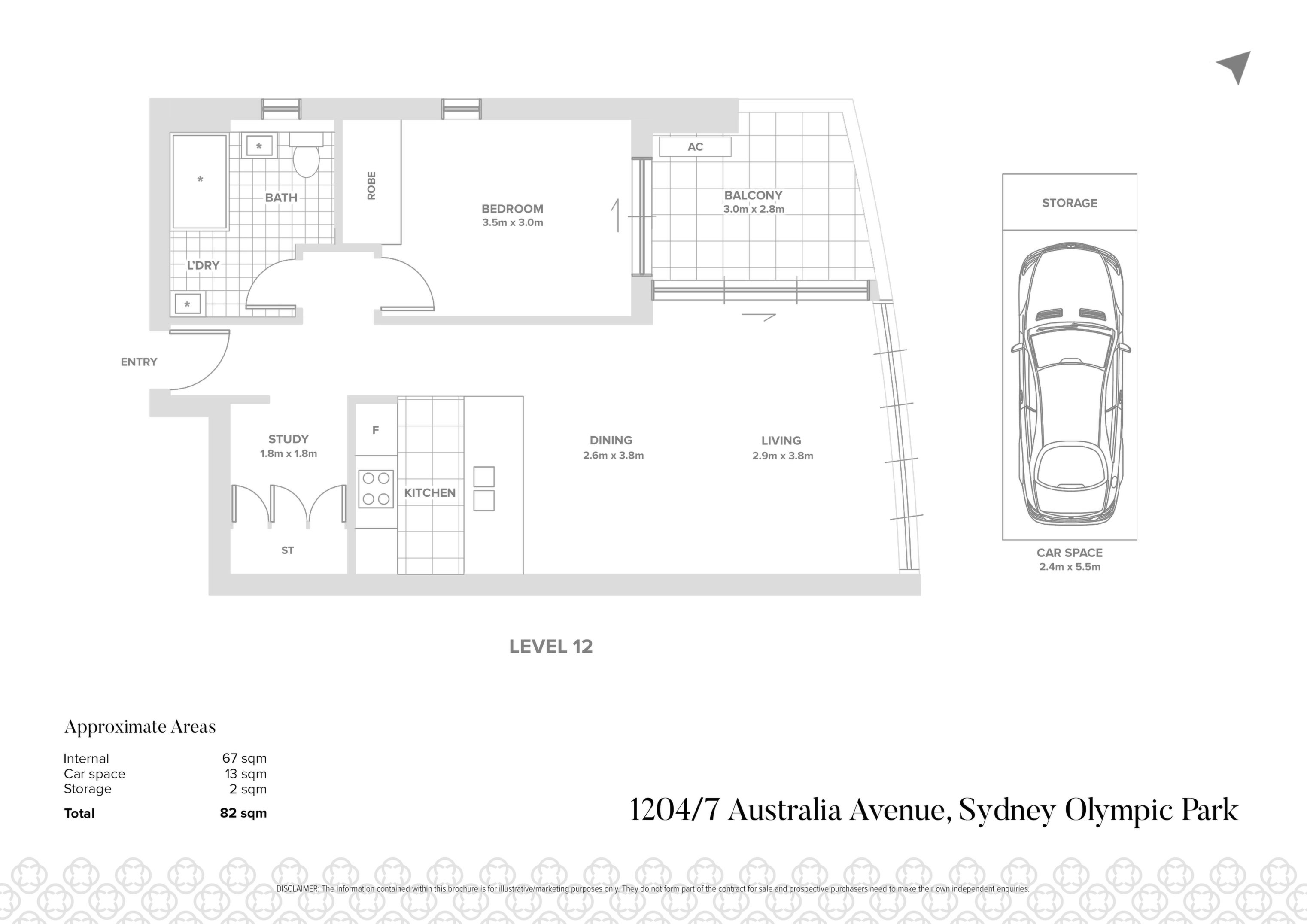 1204/7 Australia Ave, Sydney Olympic Park Leased by Chidiac Realty - floorplan