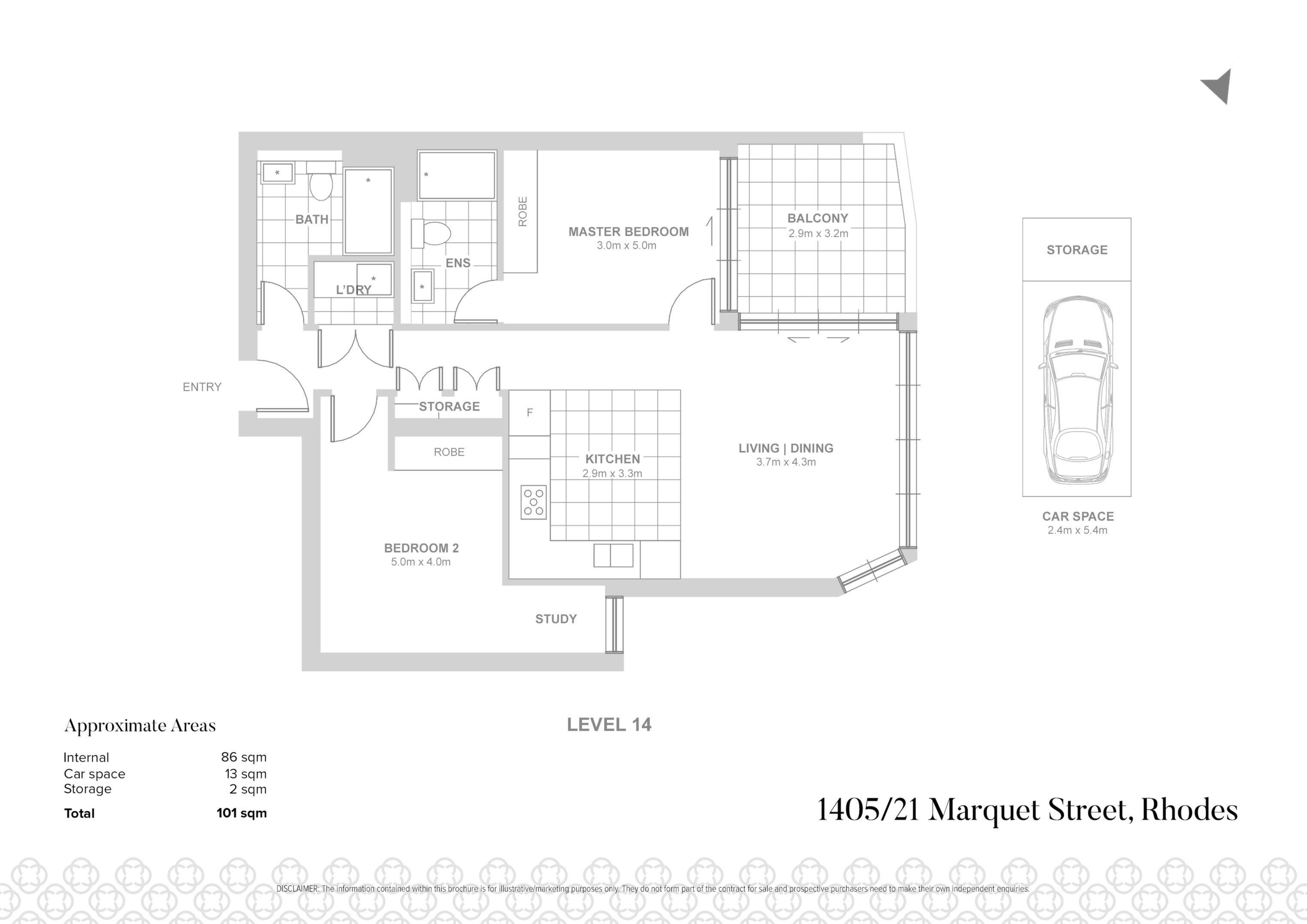 1405/21 Marquet Street, Rhodes Leased by Chidiac Realty - floorplan