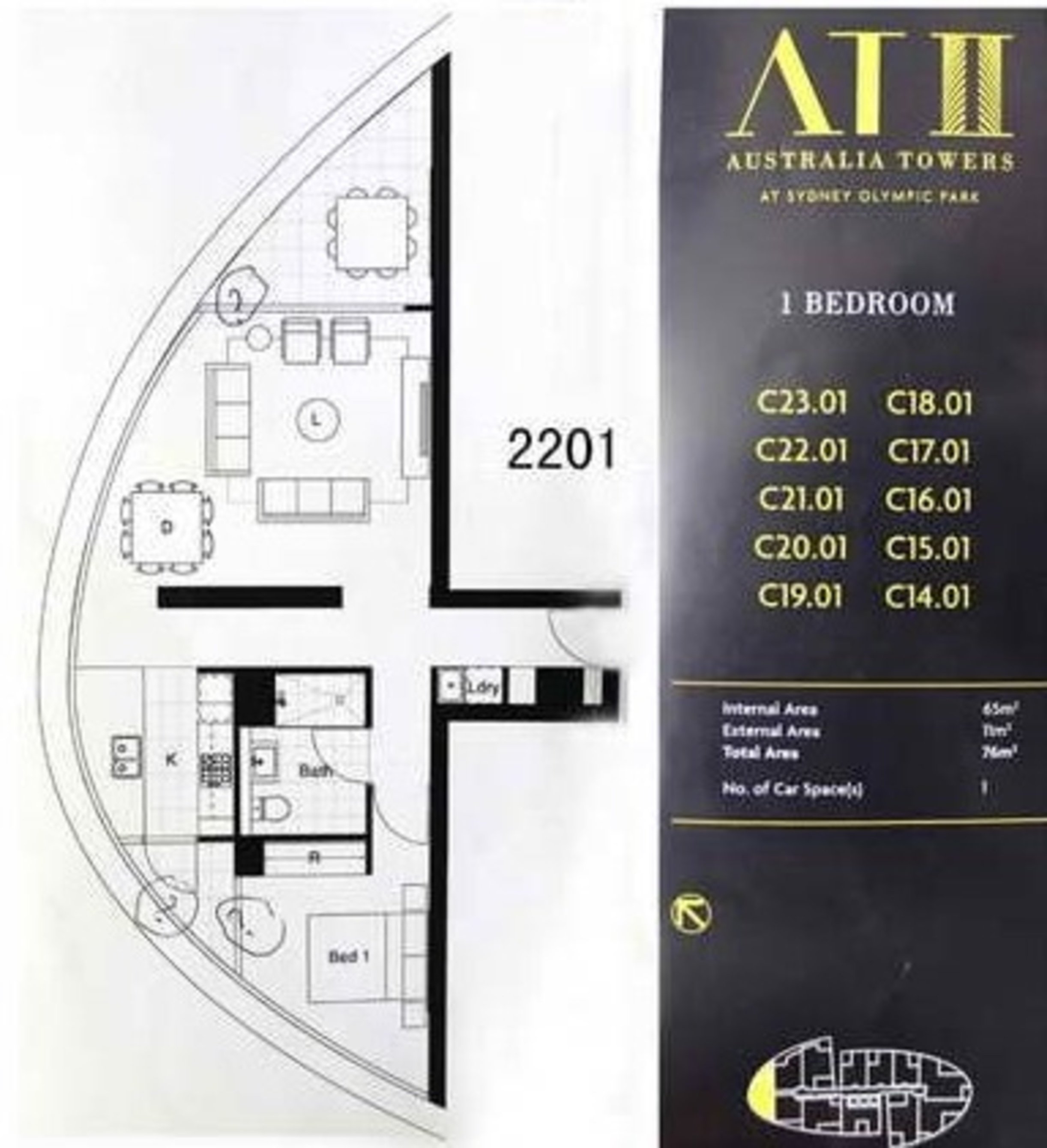 2201/7 Australia Avenue, Sydney Olympic Park Leased by Chidiac Realty - floorplan