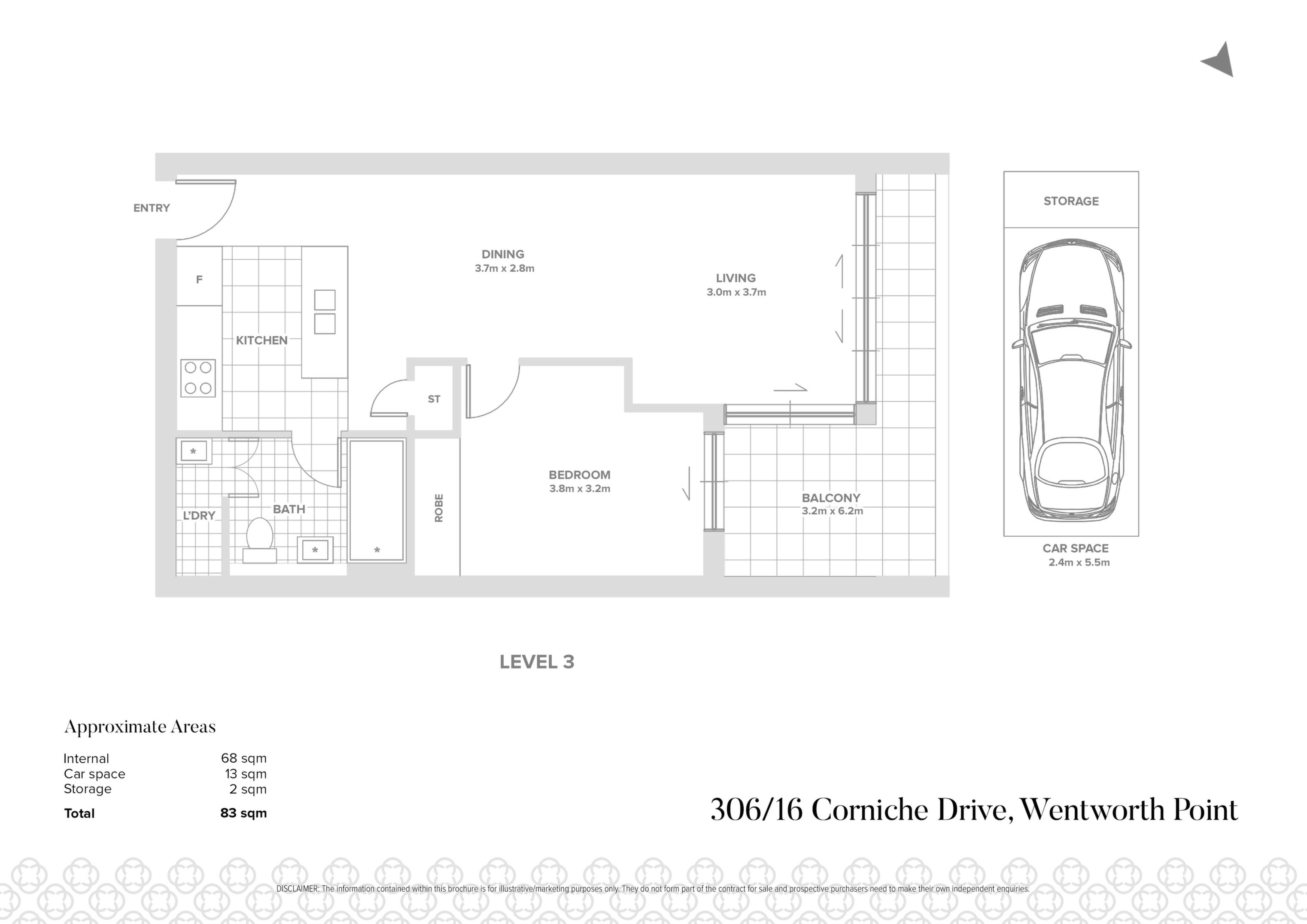 306/16 Corniche Drive, Wentworth Point Leased by Chidiac Realty - floorplan