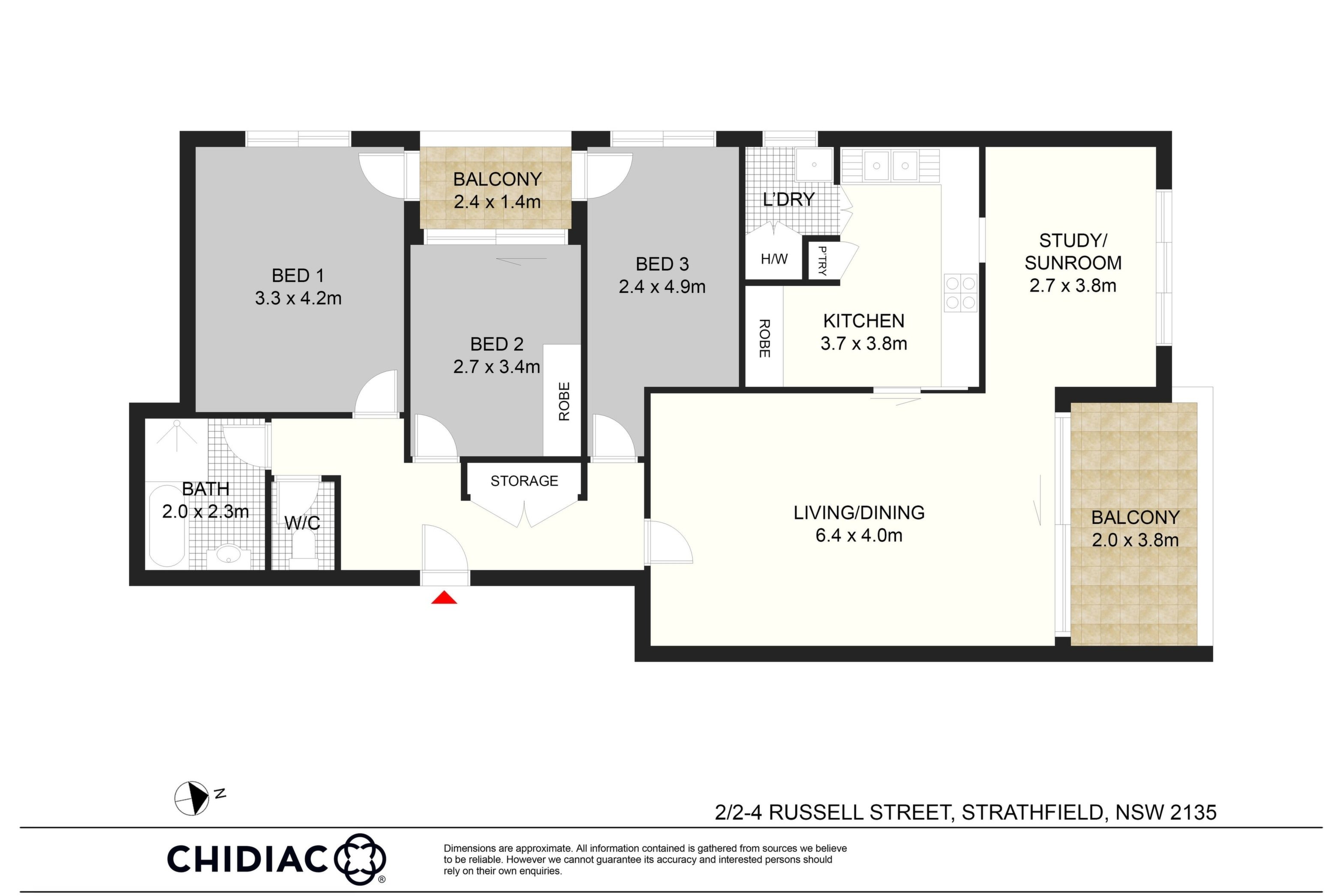2/2-4 Russell Street, Strathfield Sold by Chidiac Realty - floorplan