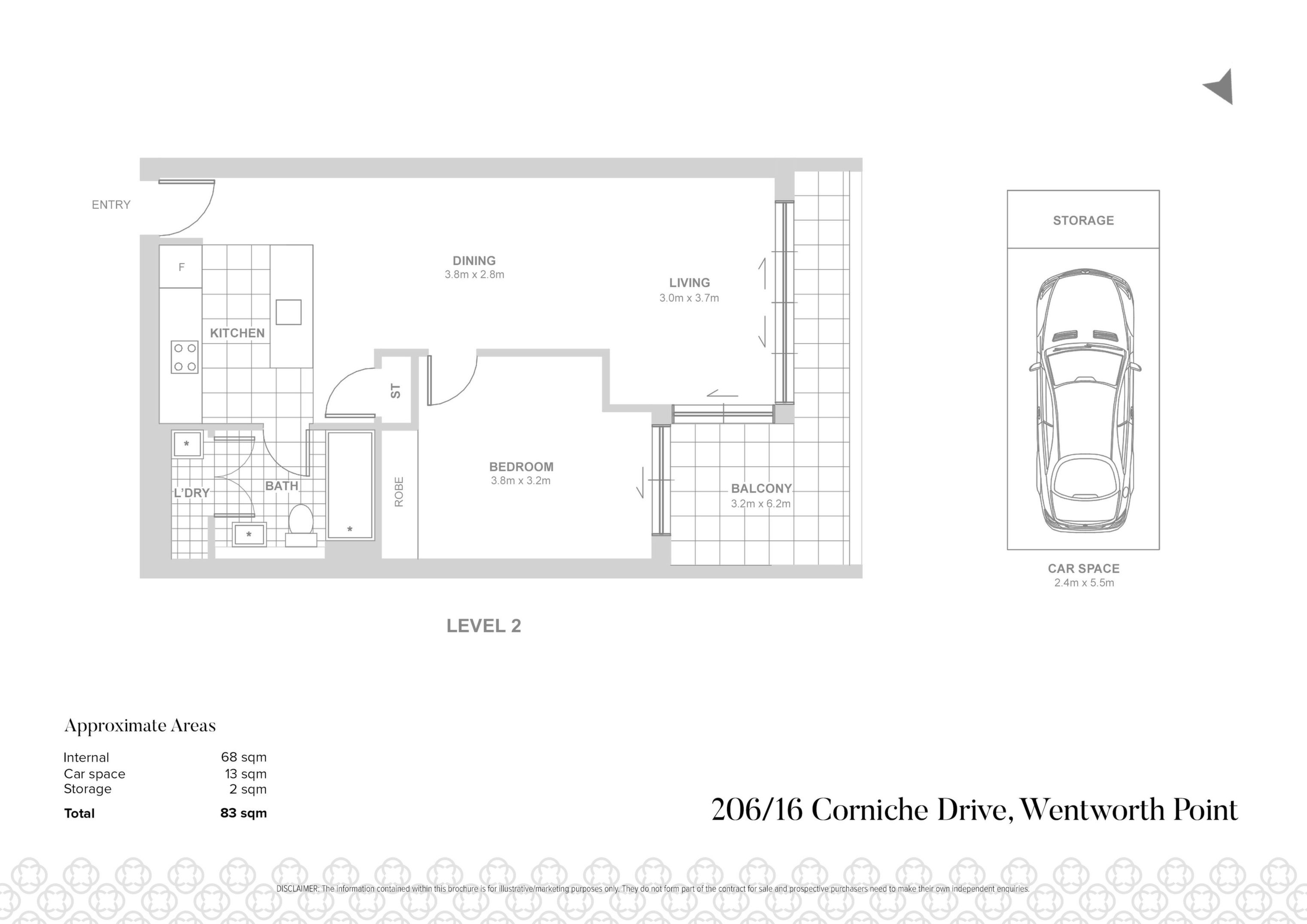 206/16 Corniche Drive, Wentworth Point Sold by Chidiac Realty - floorplan