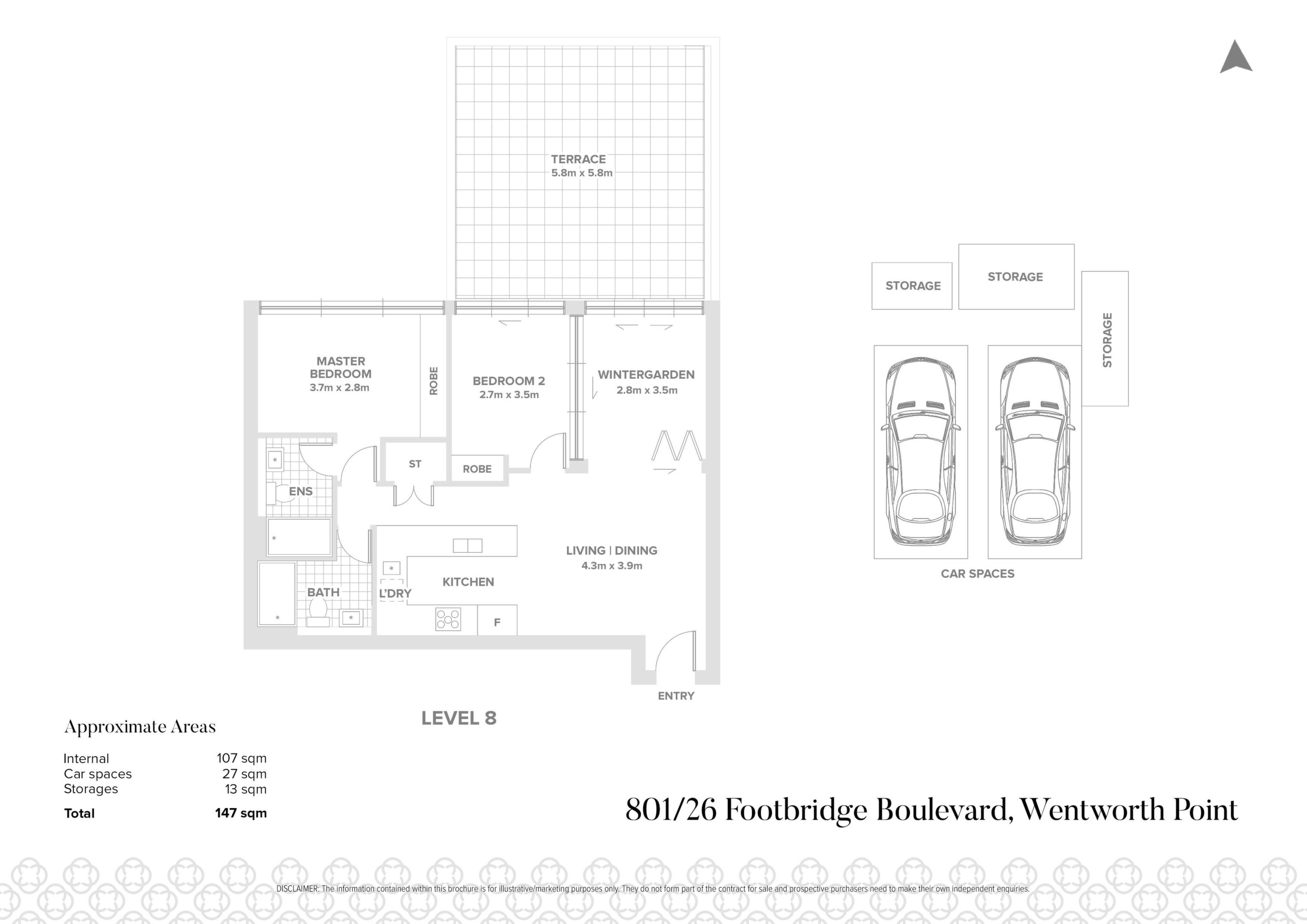 801/26 Footbridge Boulevard, Wentworth Point Sold by Chidiac Realty - floorplan