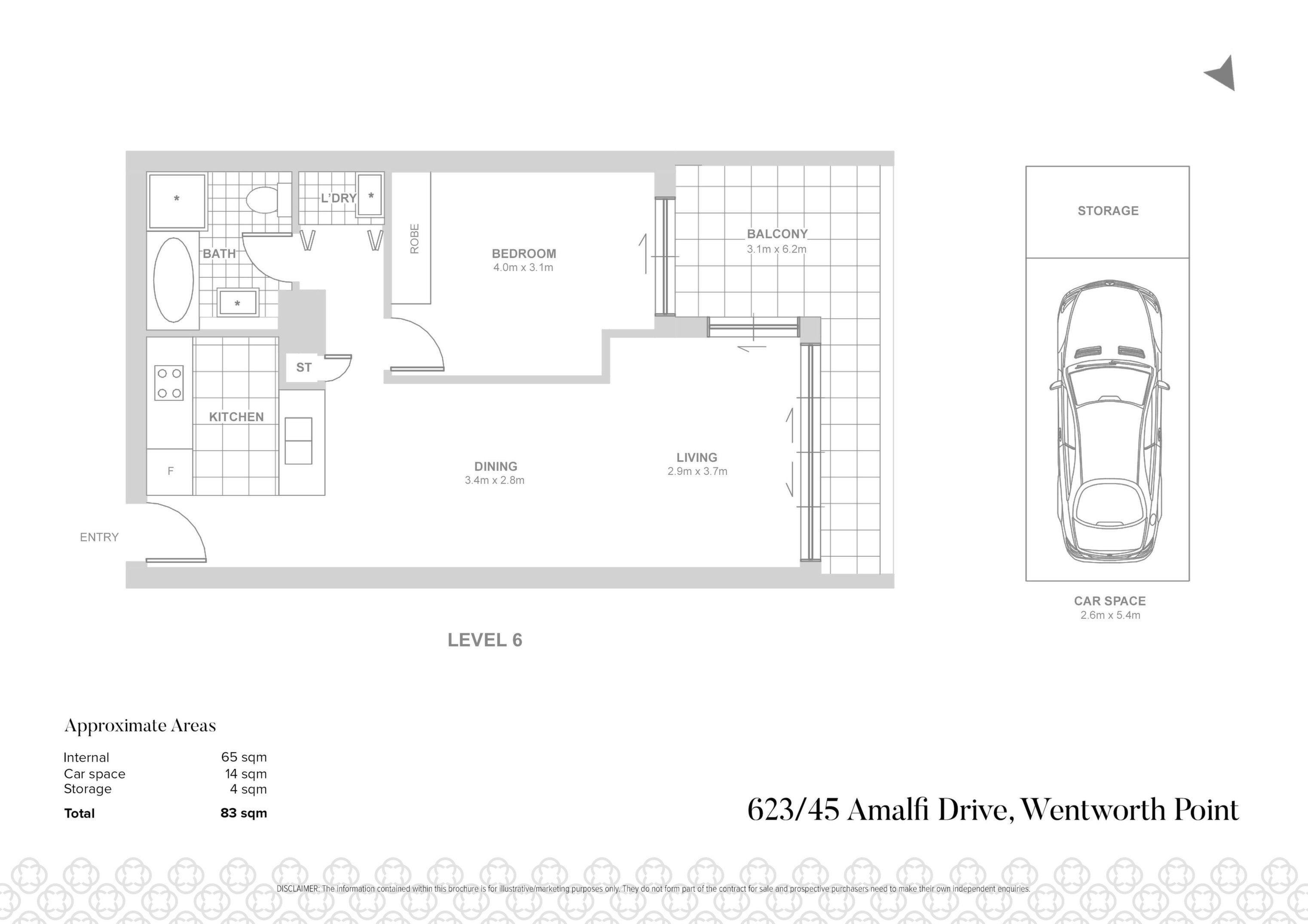 623/45 Amalfi Drive, Wentworth Point Sold by Chidiac Realty - floorplan