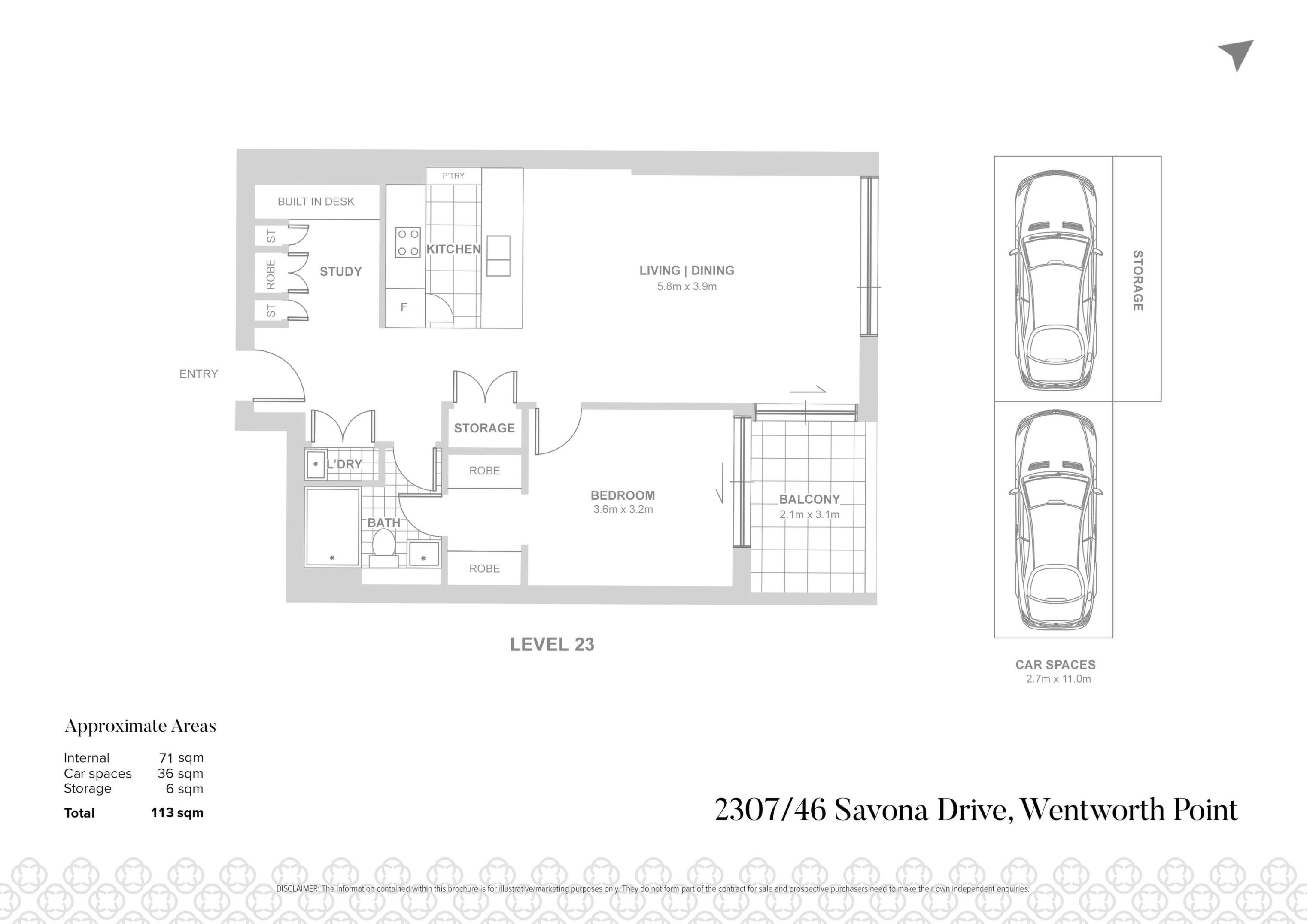 2307/46 Savona Drive, Wentworth Point Sold by Chidiac Realty - floorplan