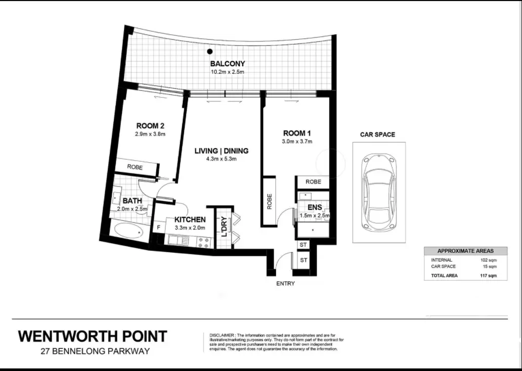 140/27 Bennelong Parkway, Wentworth Point Leased by Chidiac Realty - floorplan