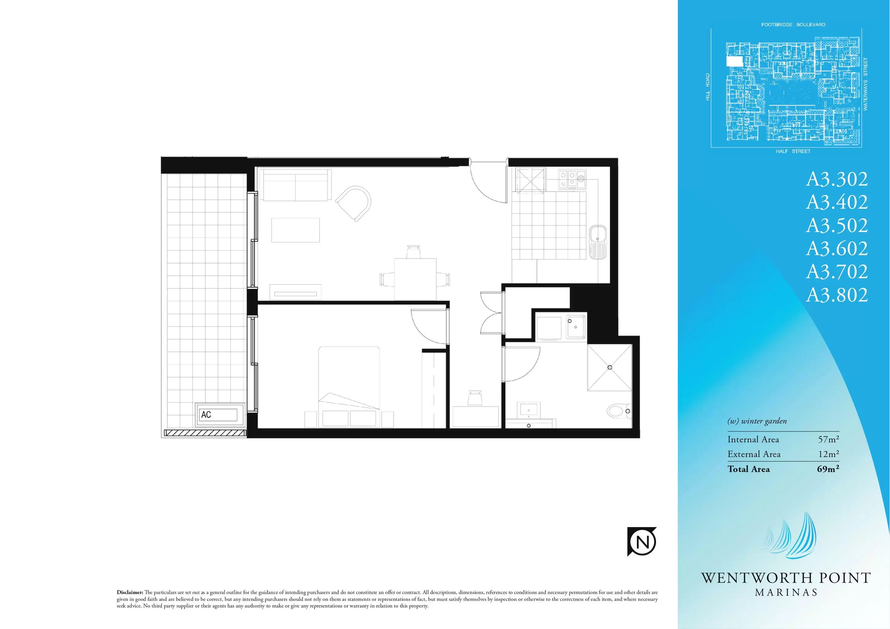 402/2 Footbridge Boulevard, Wentworth Point Leased by Chidiac Realty - floorplan